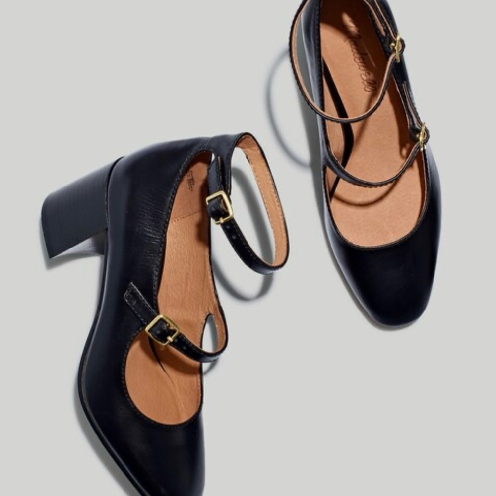 Madewell The Maddie Heeled Mary Jane in Leather Size 7